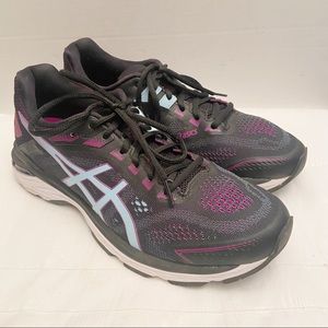 Asics GT 2000 7 Running Shoes Womens Size 11 Black purple blue  1012A147